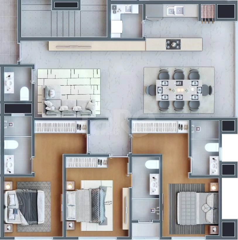 Planta — Apartamento 117 m²