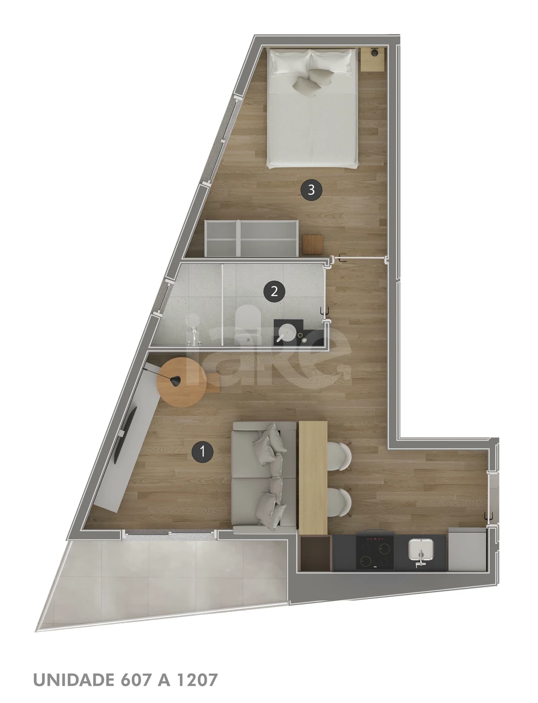 Planta — Apartamento 39,76 m²