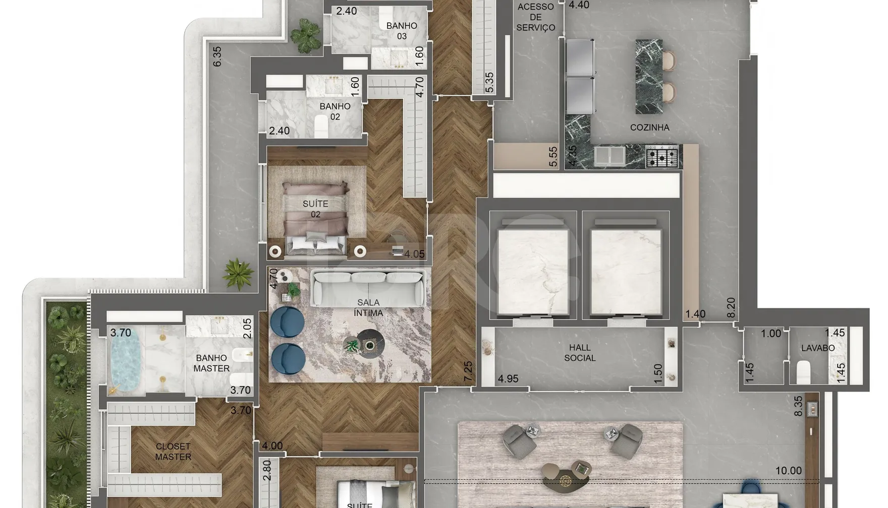 Planta — Apartamento 403 m²