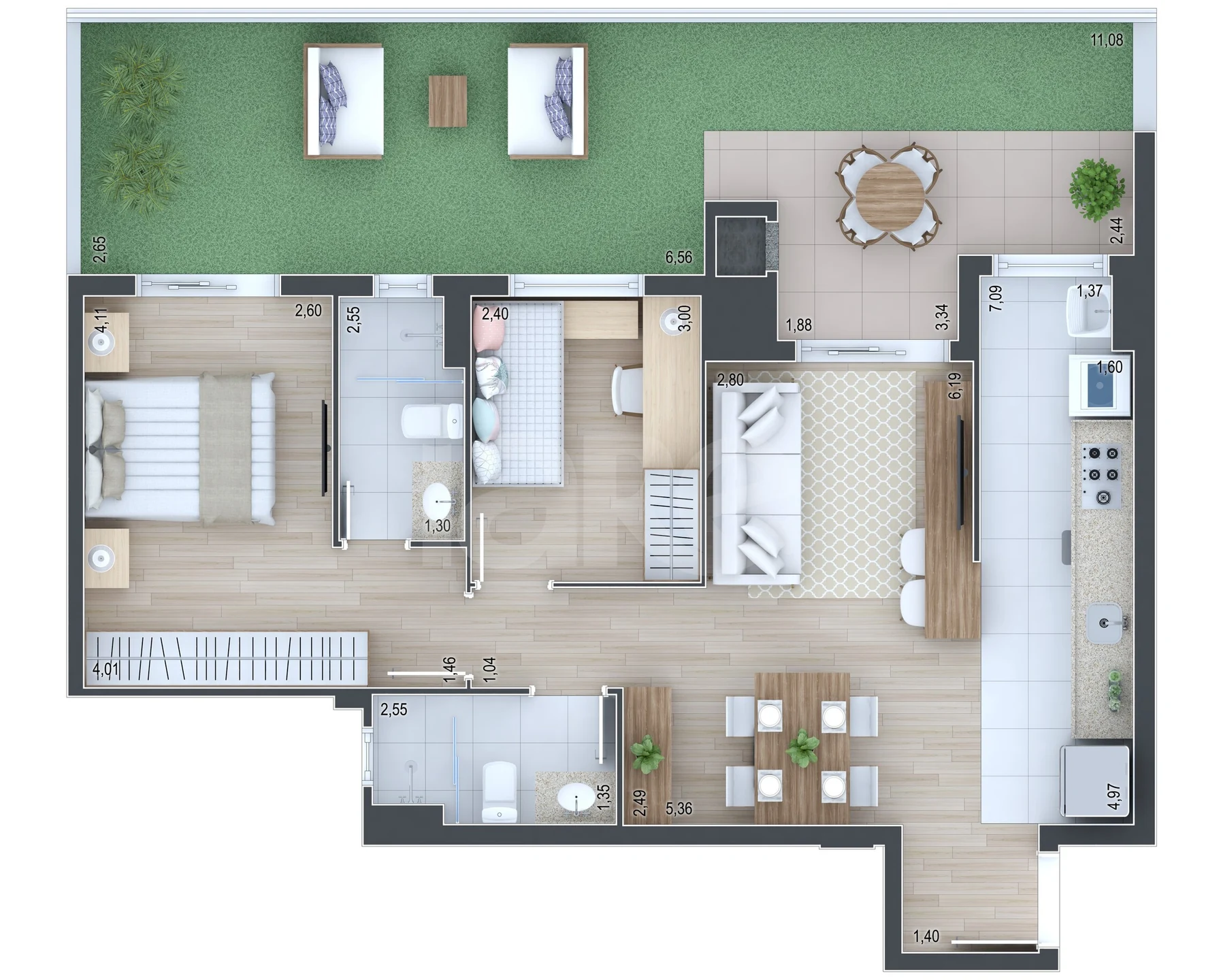 Planta — Garden 94,86 m²