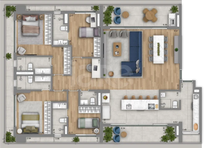 Planta — Apartamento 205,82 m²