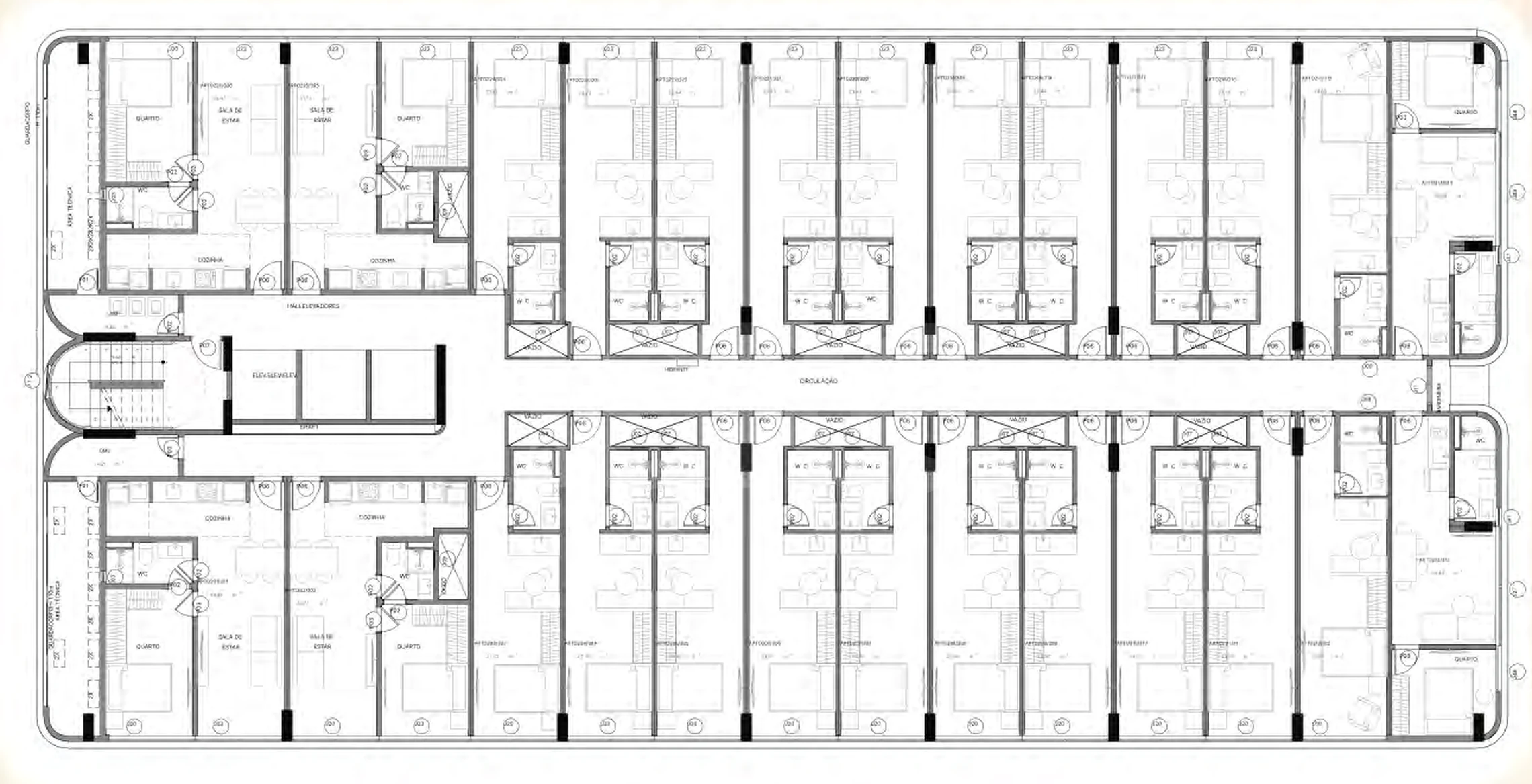 Planta — Pavimento 02 ao 05