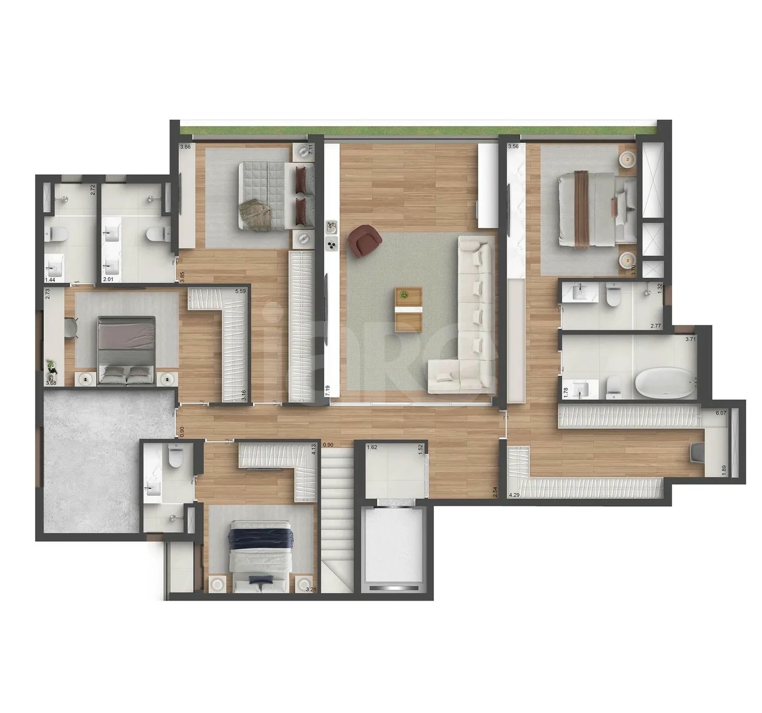 Planta — Cobertura Duplex 395,55 m²