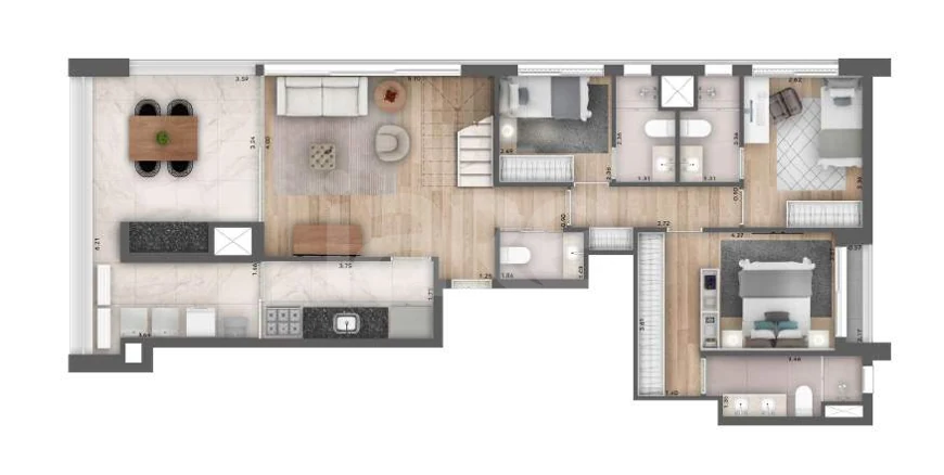 Planta — Cobertura Duplex 211 m²