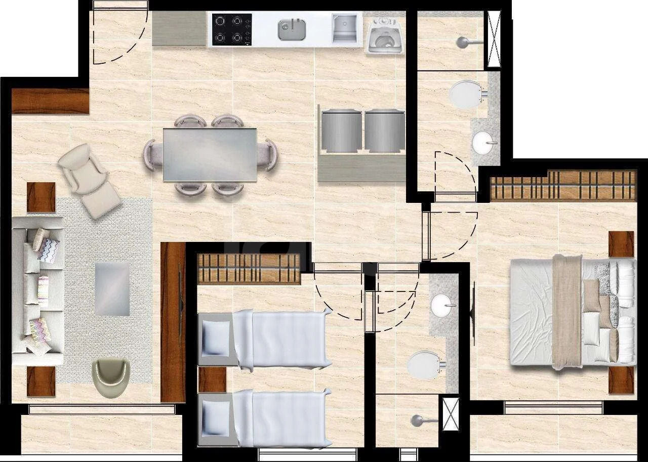 Planta — Apartamento 58,31 m²