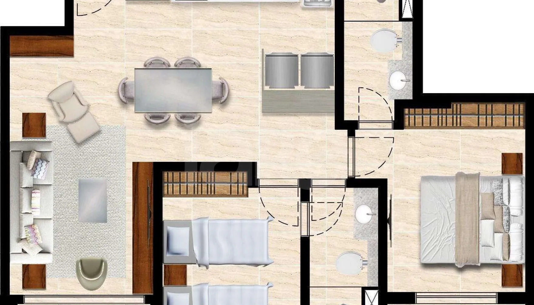 Planta — Apartamento 58,31 m²