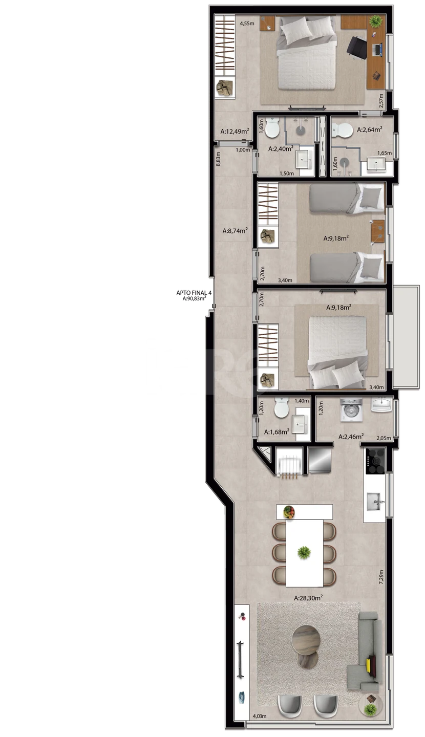 Planta — Garden 86,71 m²