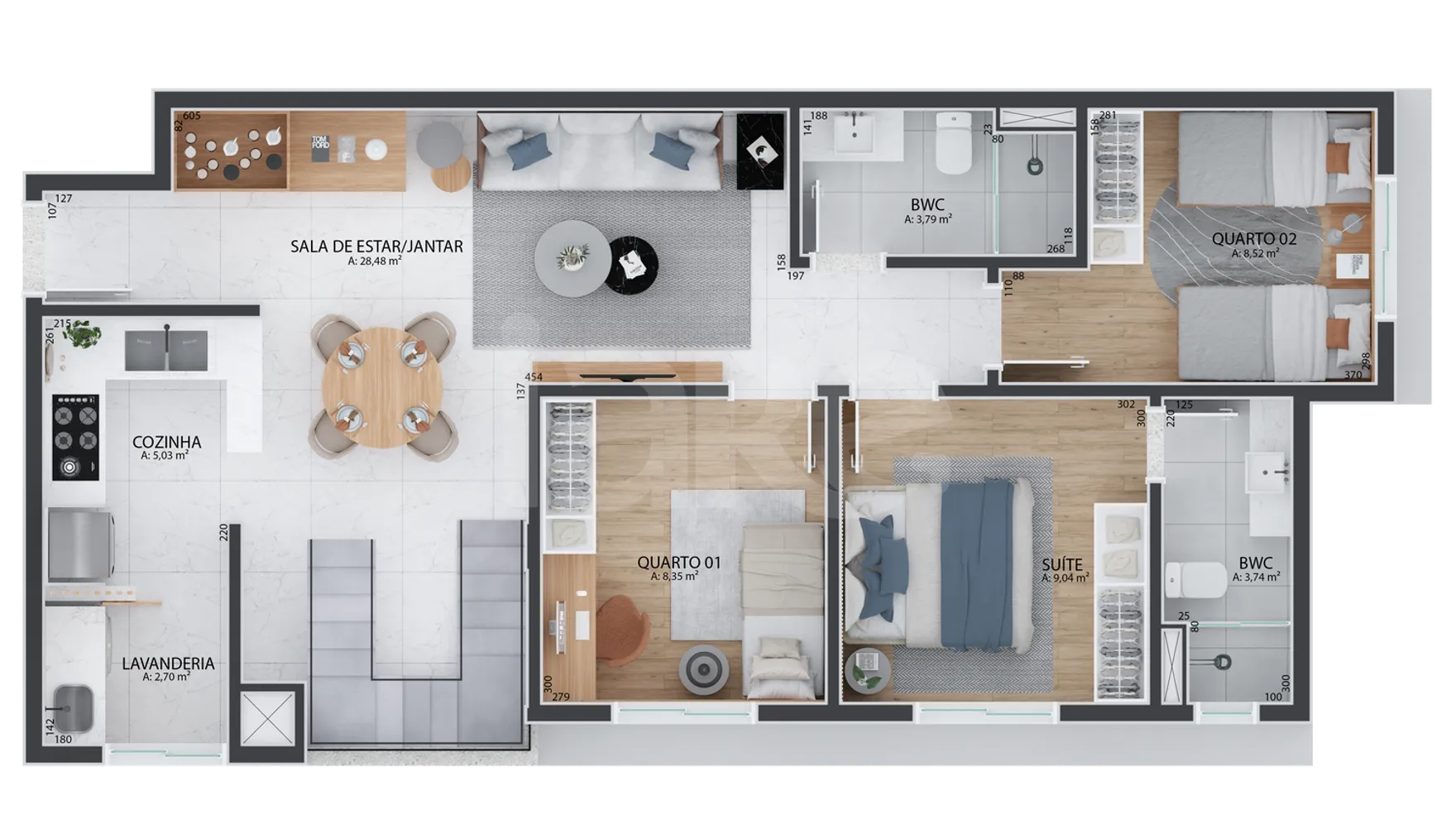 Planta — Apartamento 83,13 m²