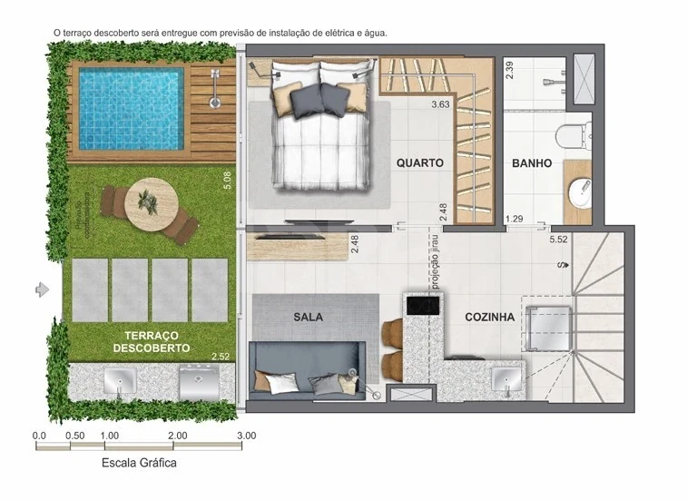 Planta — Garden 65,44 m² · 1º pavimento