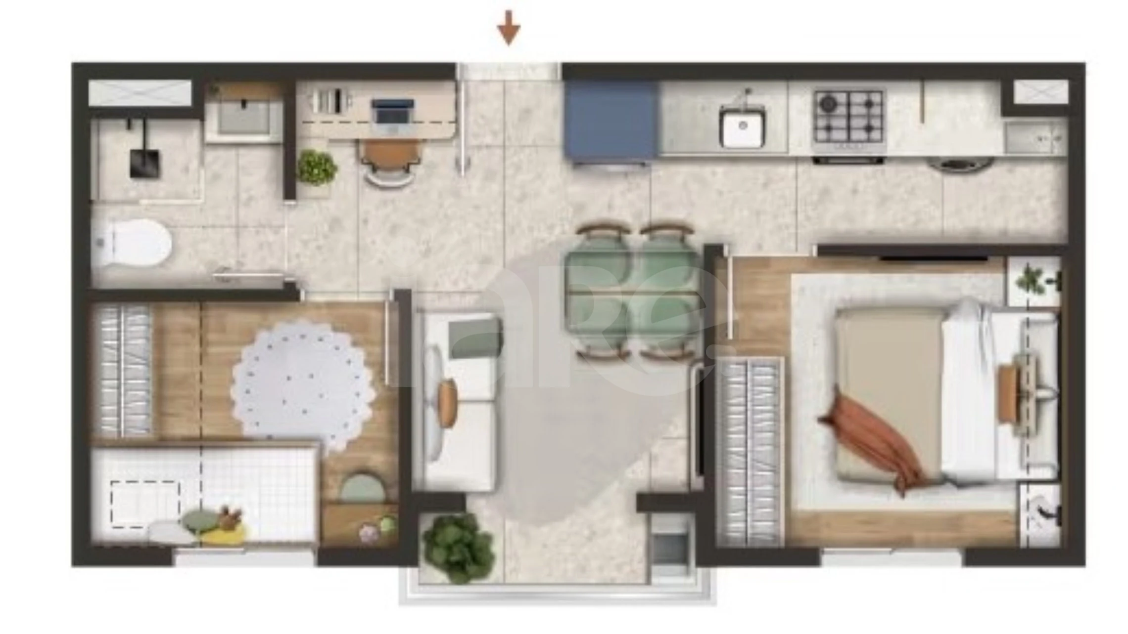 Planta — Apartamento 35,26 m²