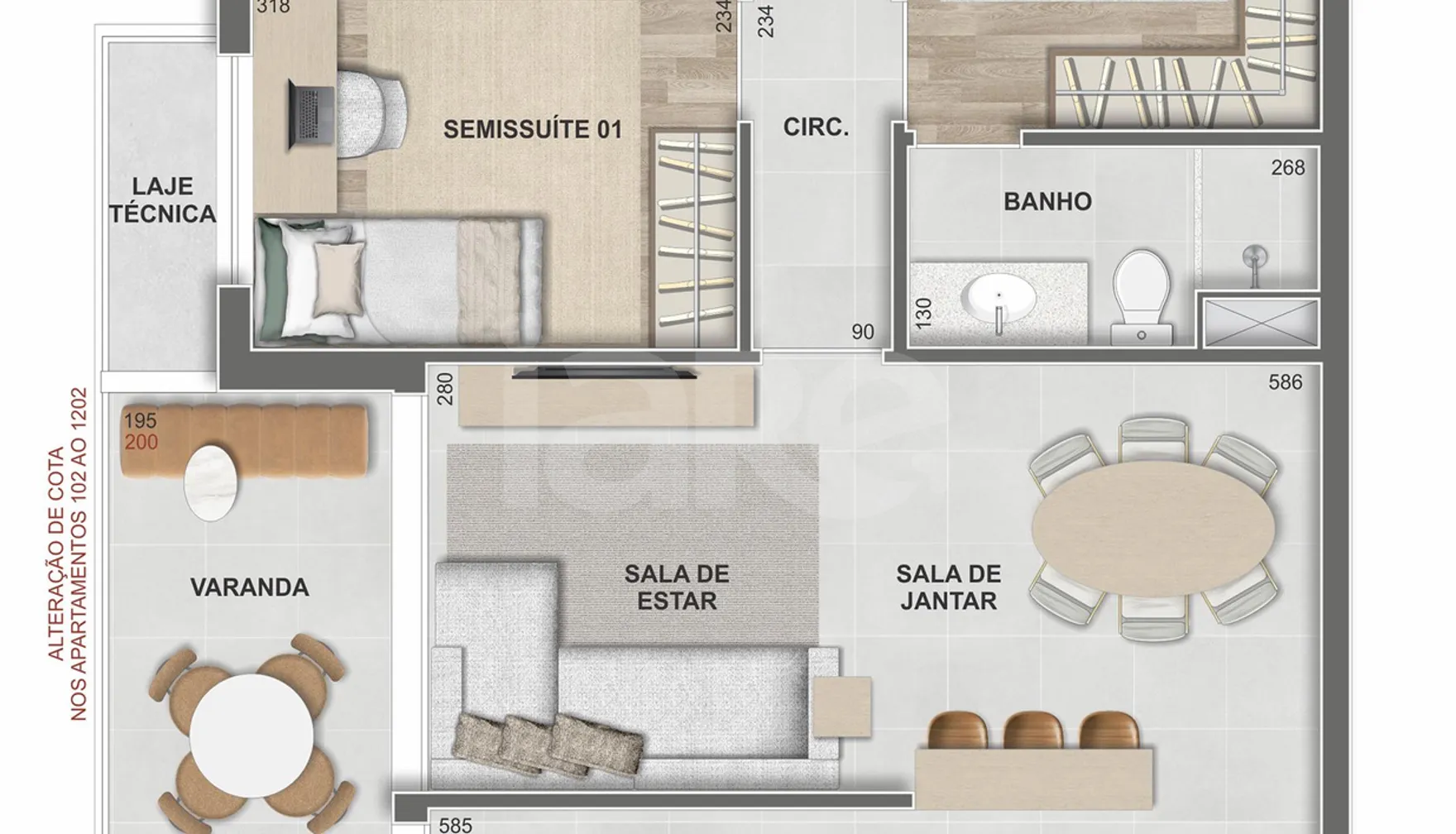 Planta — Apartamento 88,73 m²