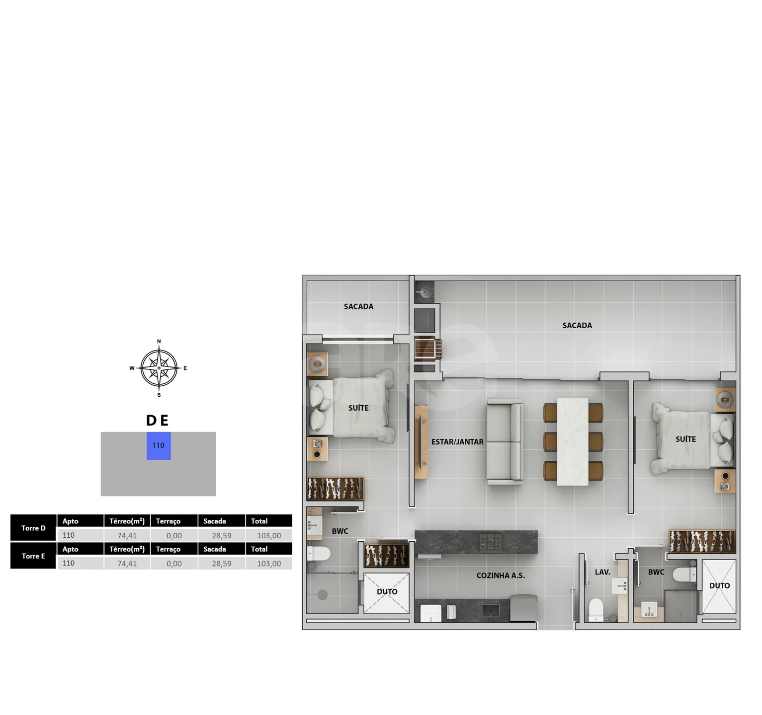 Planta — Garden 103 m²