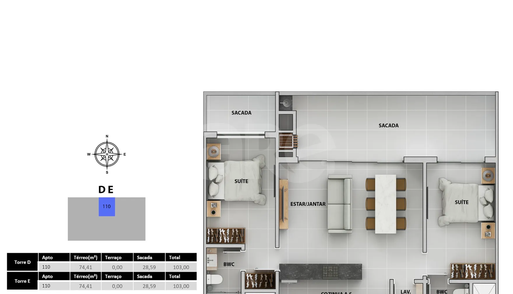 Planta — Garden 103 m²