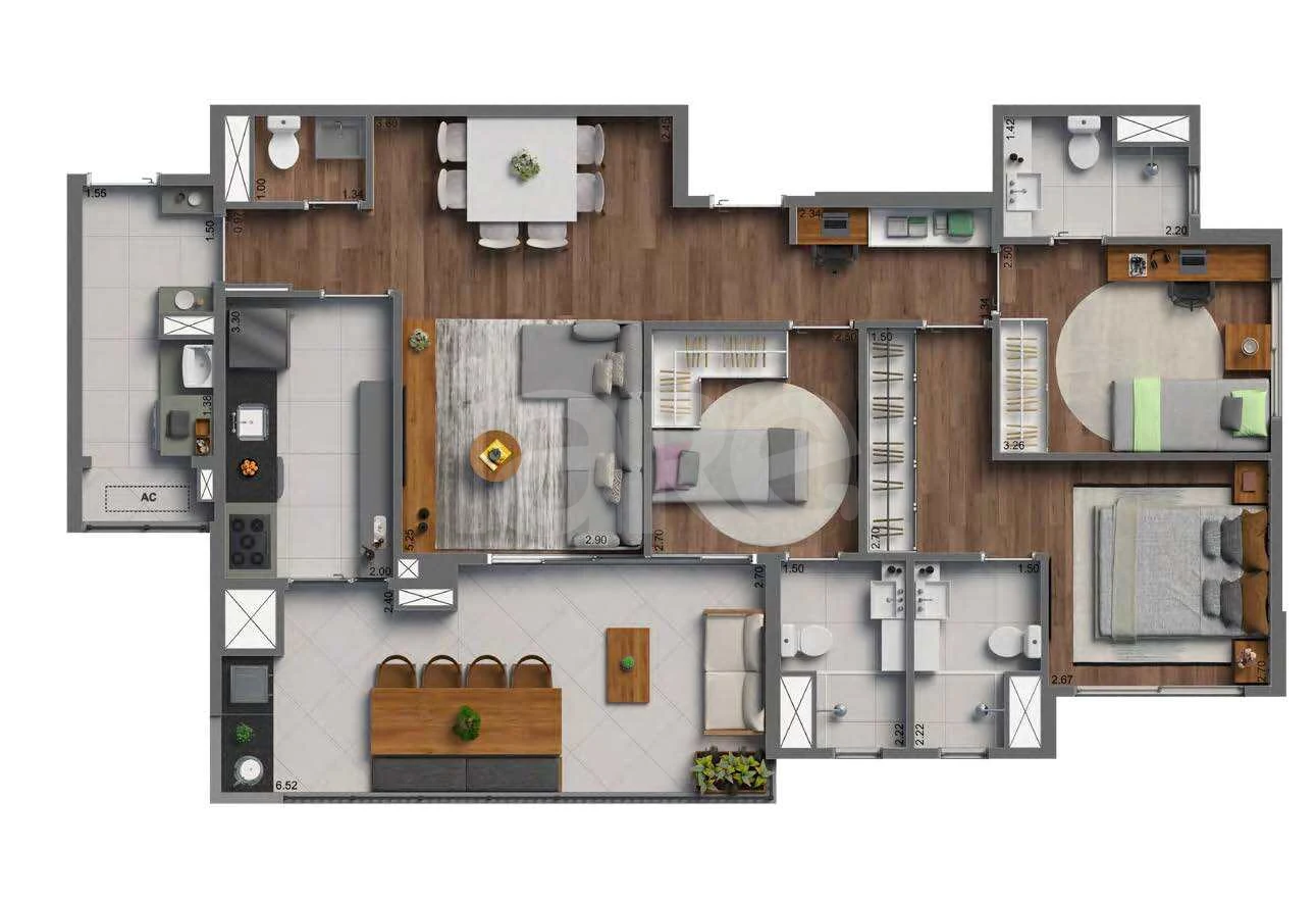 Planta — Apartamento 104,5 m²