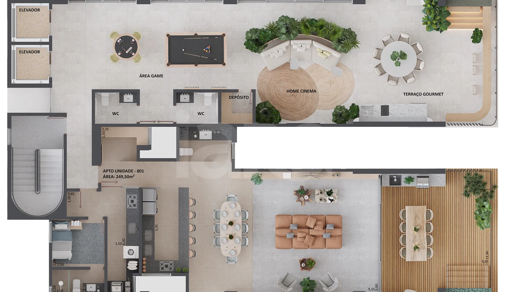 Planta — Paviemento rooftop