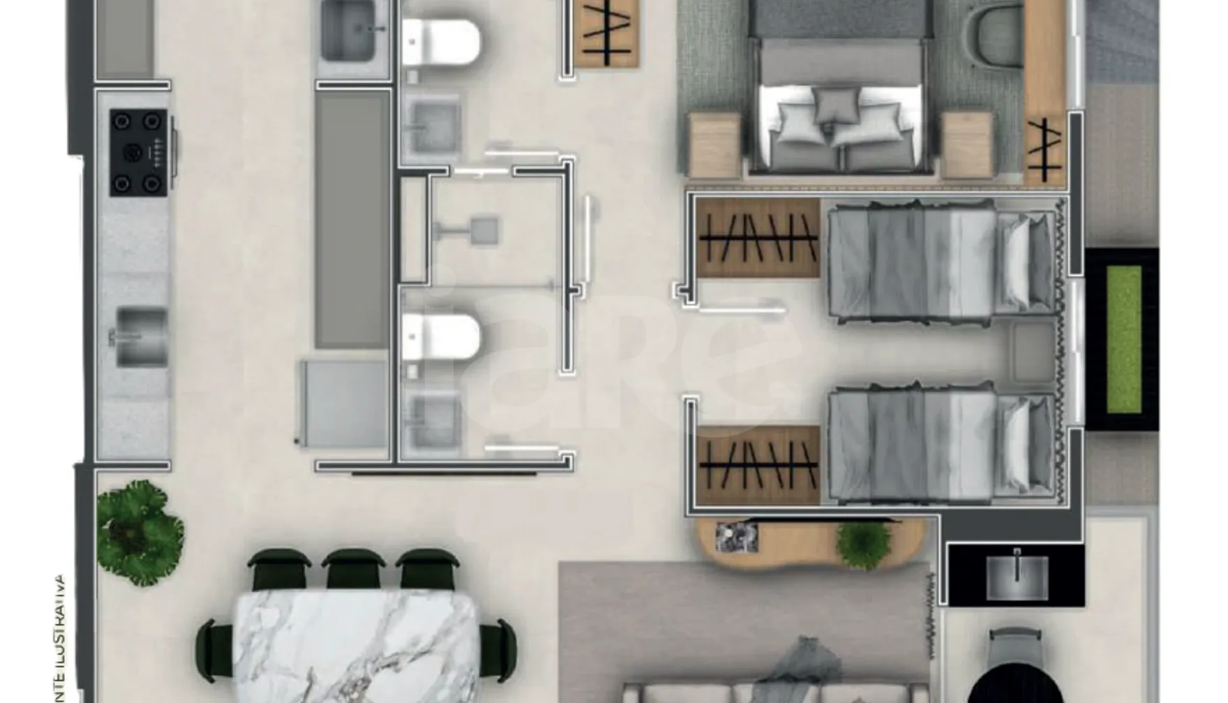 Planta — Apartamento 69,42 m²