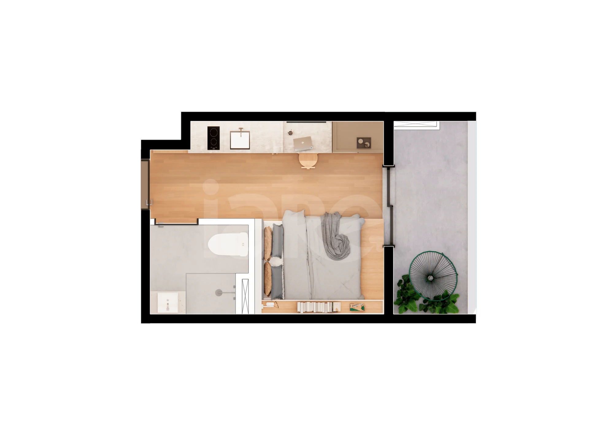 Planta — Studio 20,57 m²