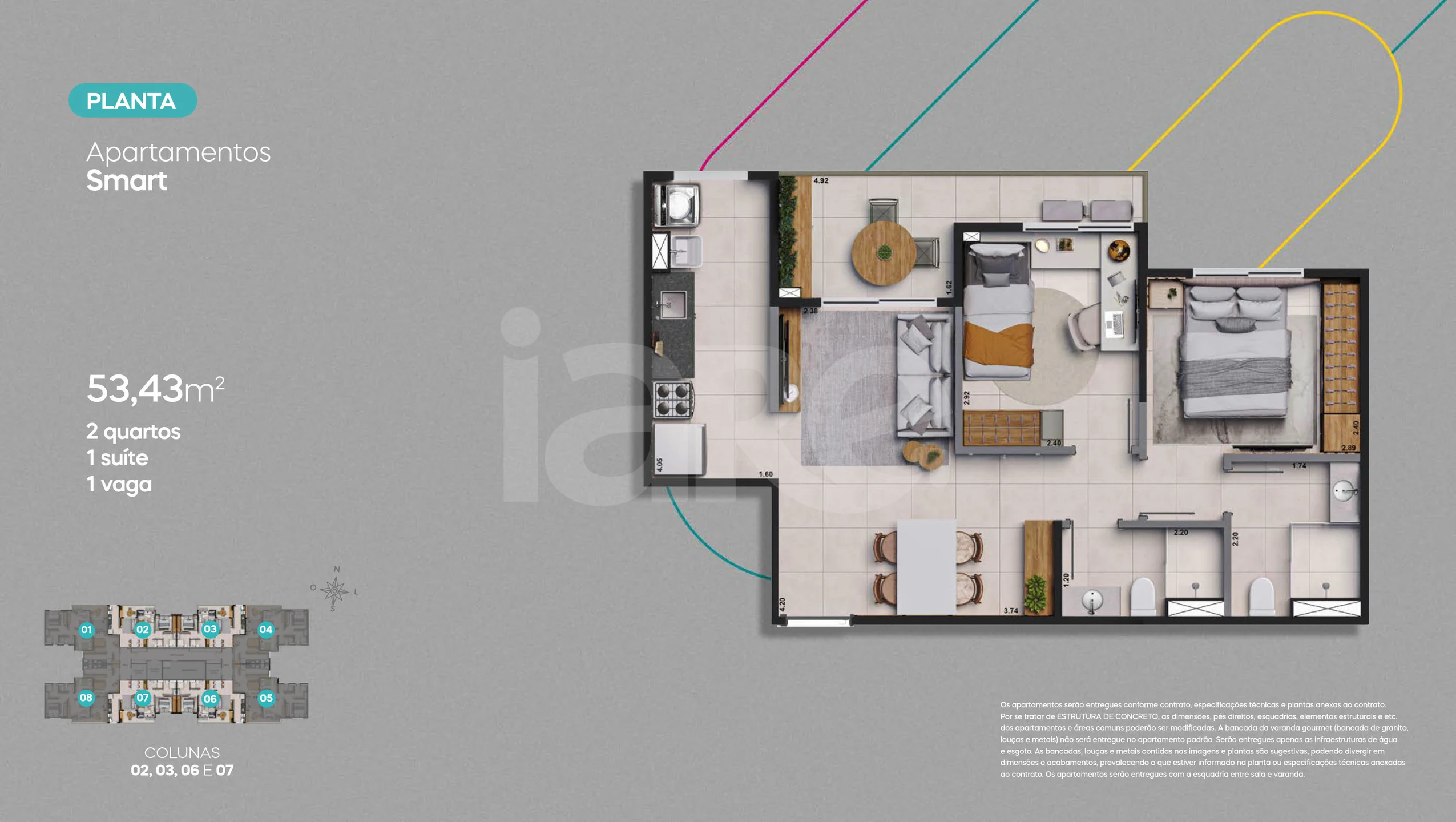 Planta — Apto Smart 53,43m