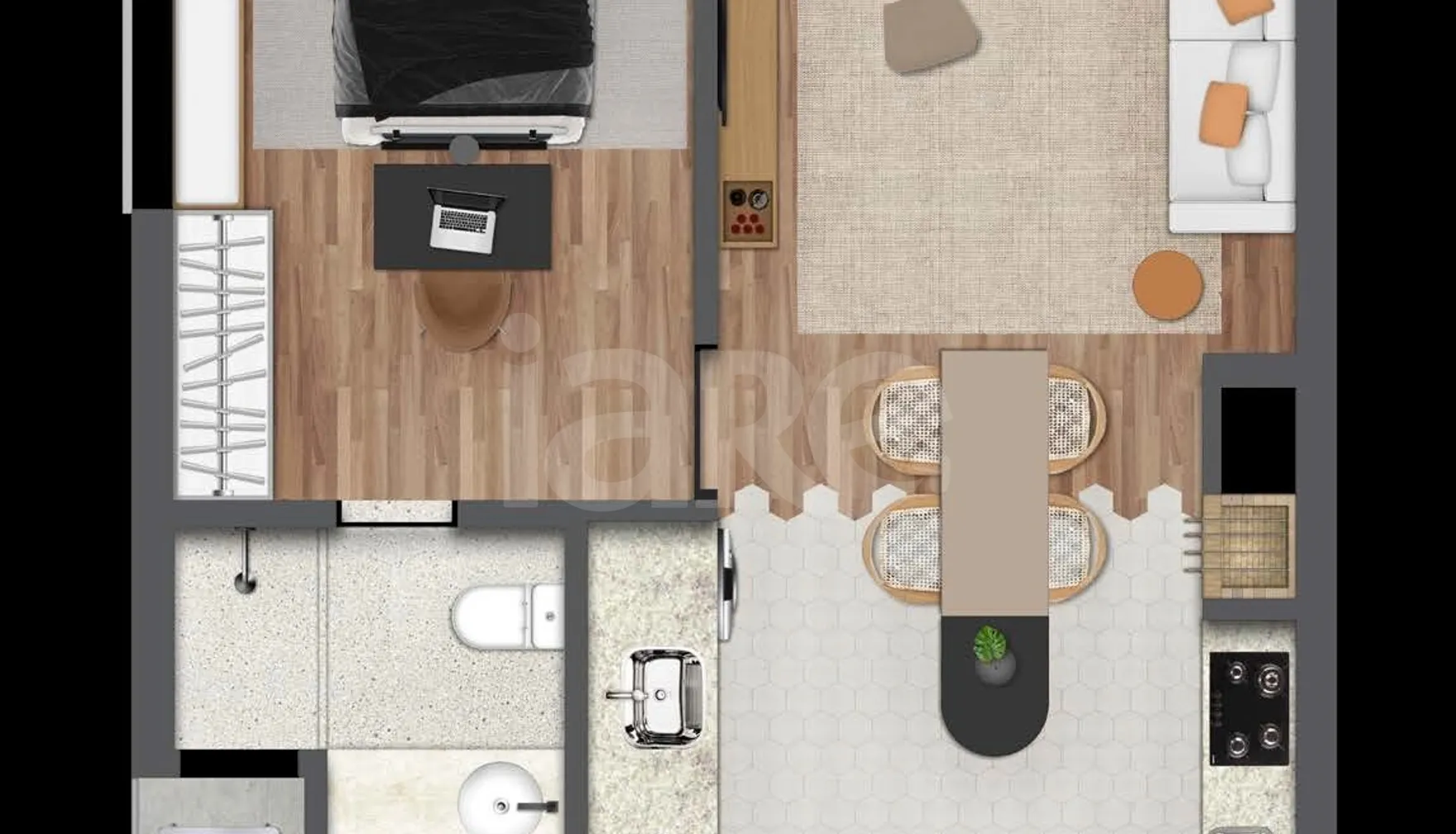 Planta — Apartamento 49,83 m²