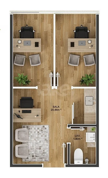 Planta — Sala 32,8 m²