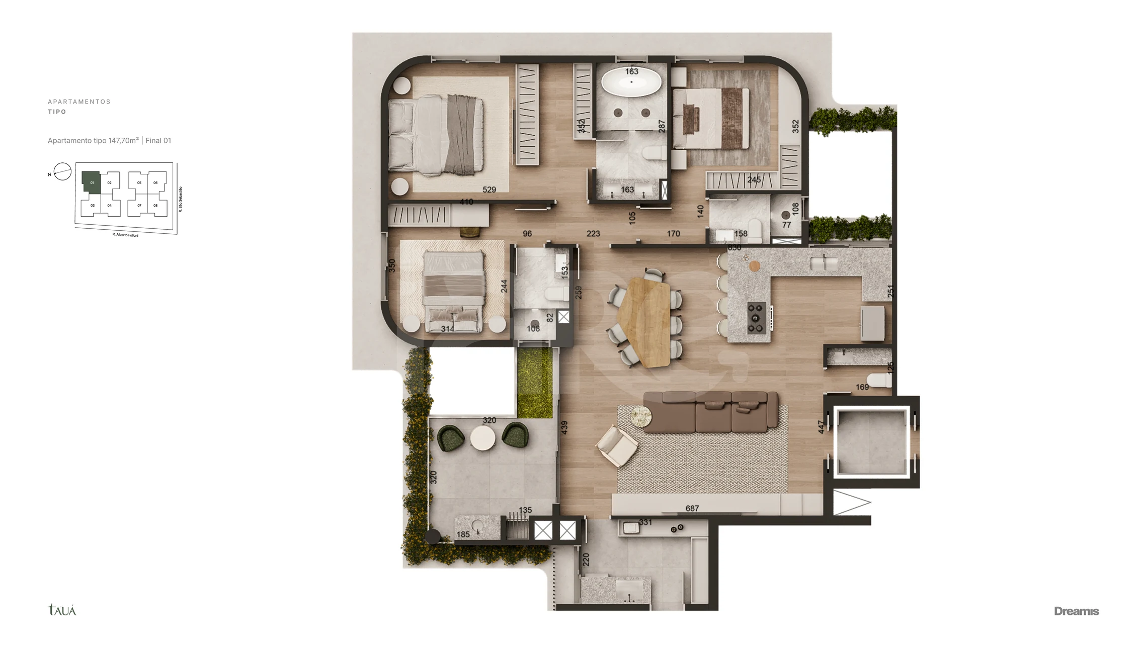 Planta — Apartamento 147,7 m²