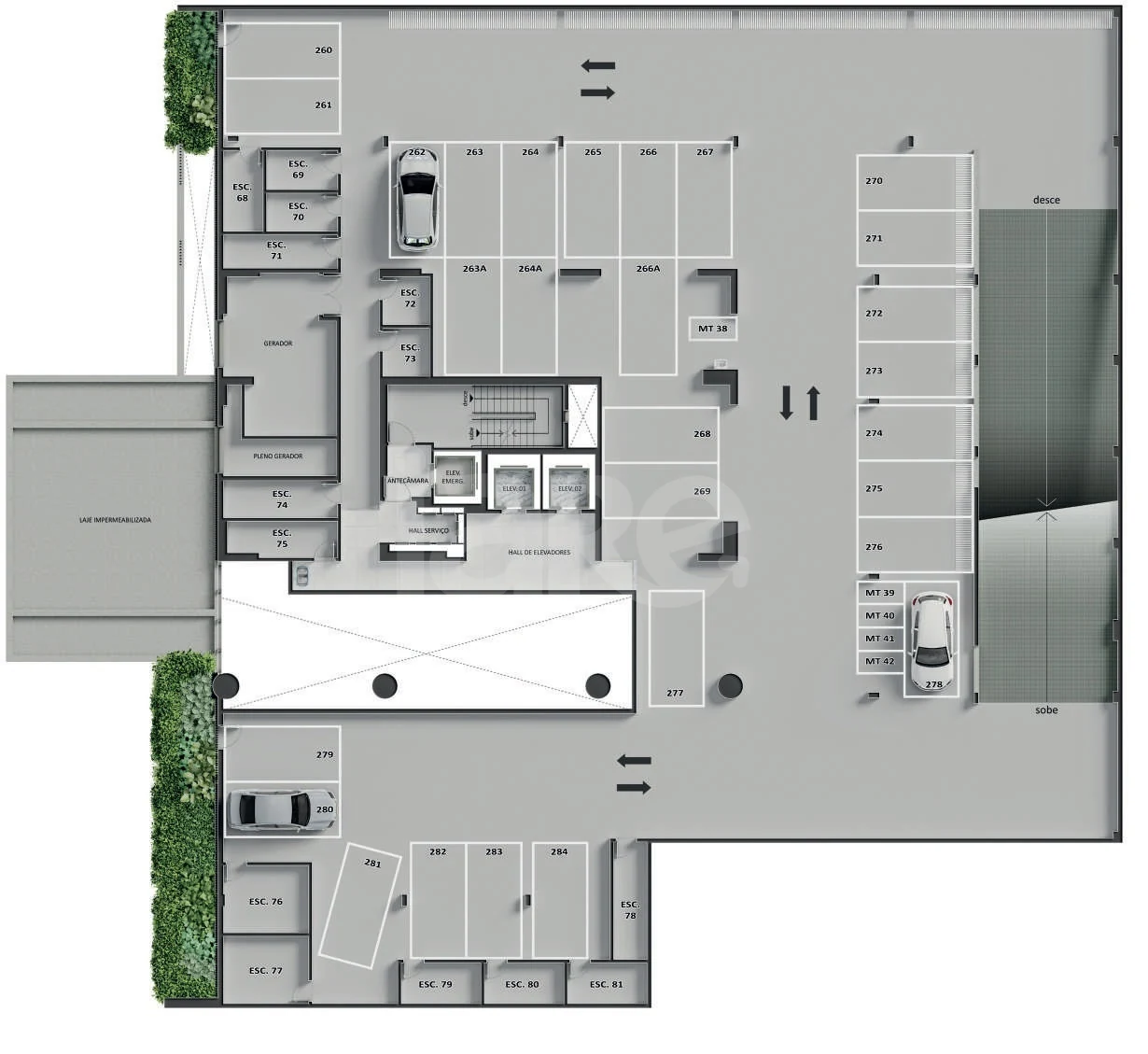 Planta — Pavimento garagem 1