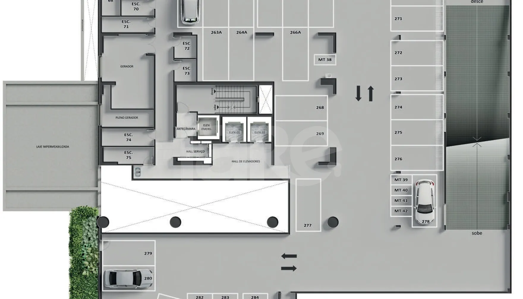 Planta — Pavimento garagem 1