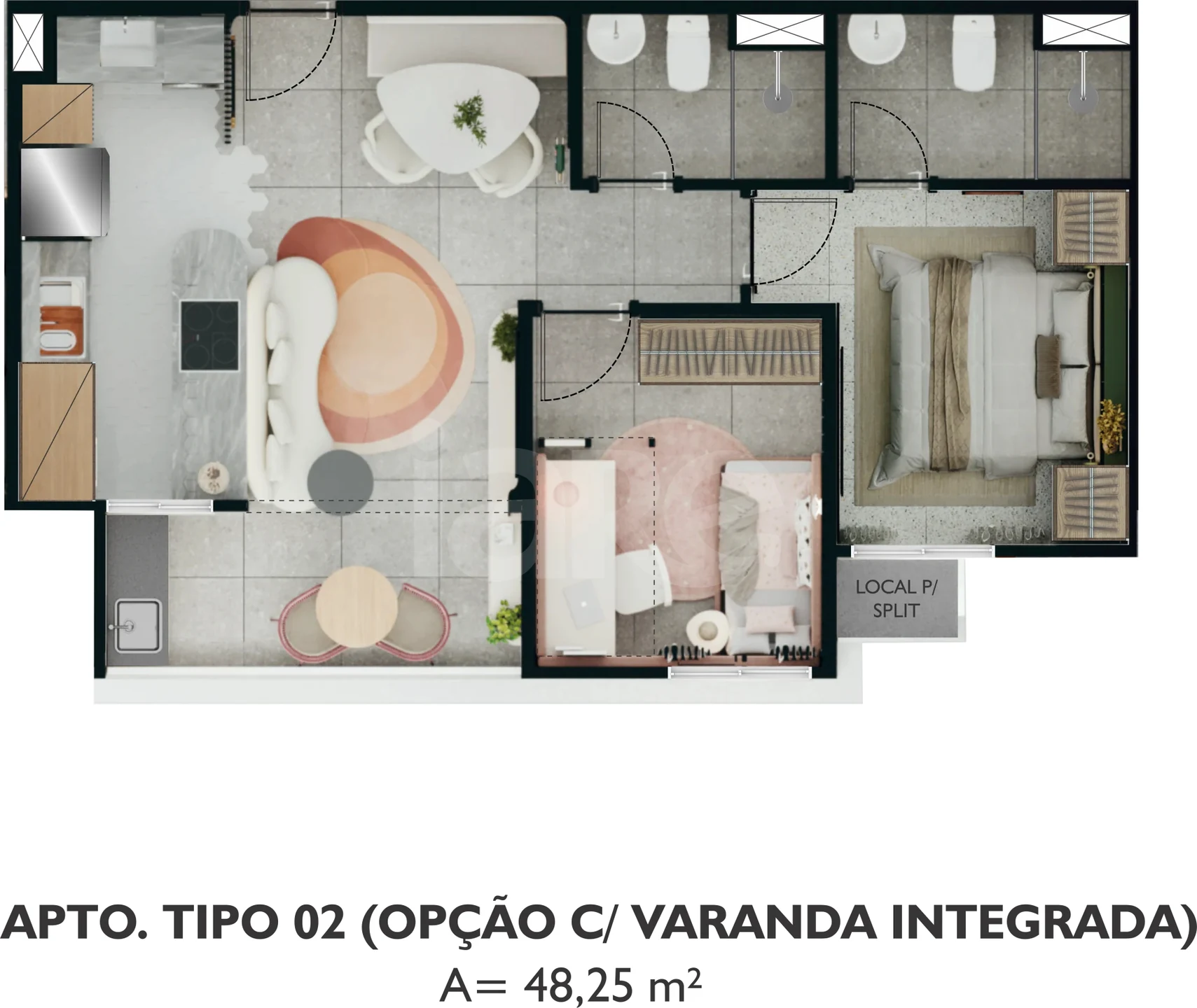 Planta — Apartamento 49,11 m²