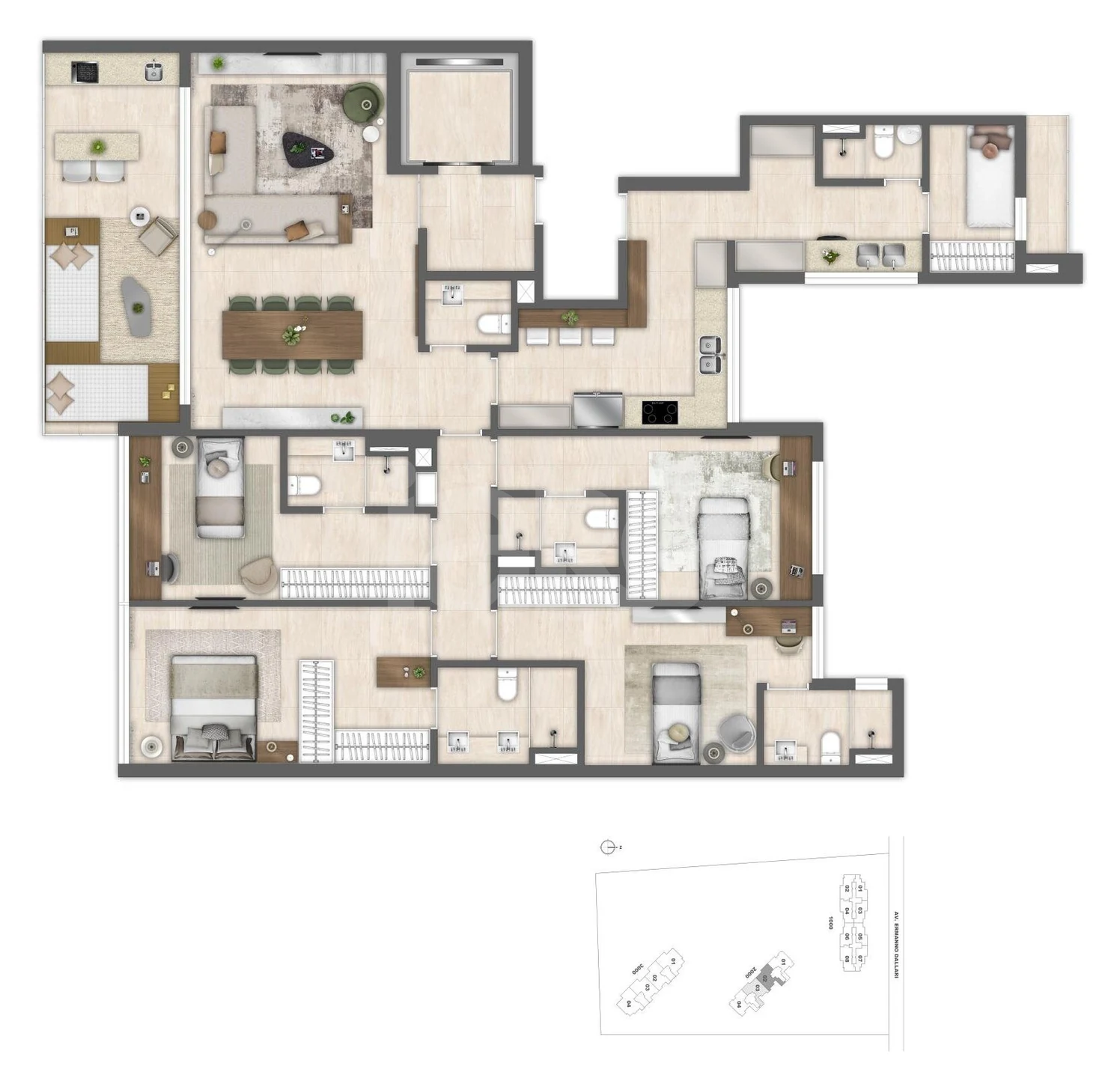 Planta — Apartamento 175,87 m²