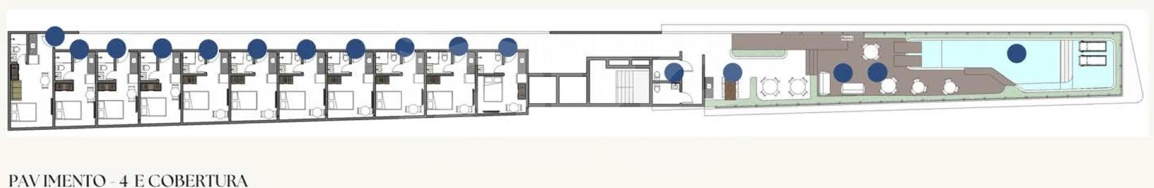 Planta — Pavimento 04 e rooftop