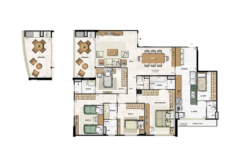 Planta — Apartamento 145,62 m²