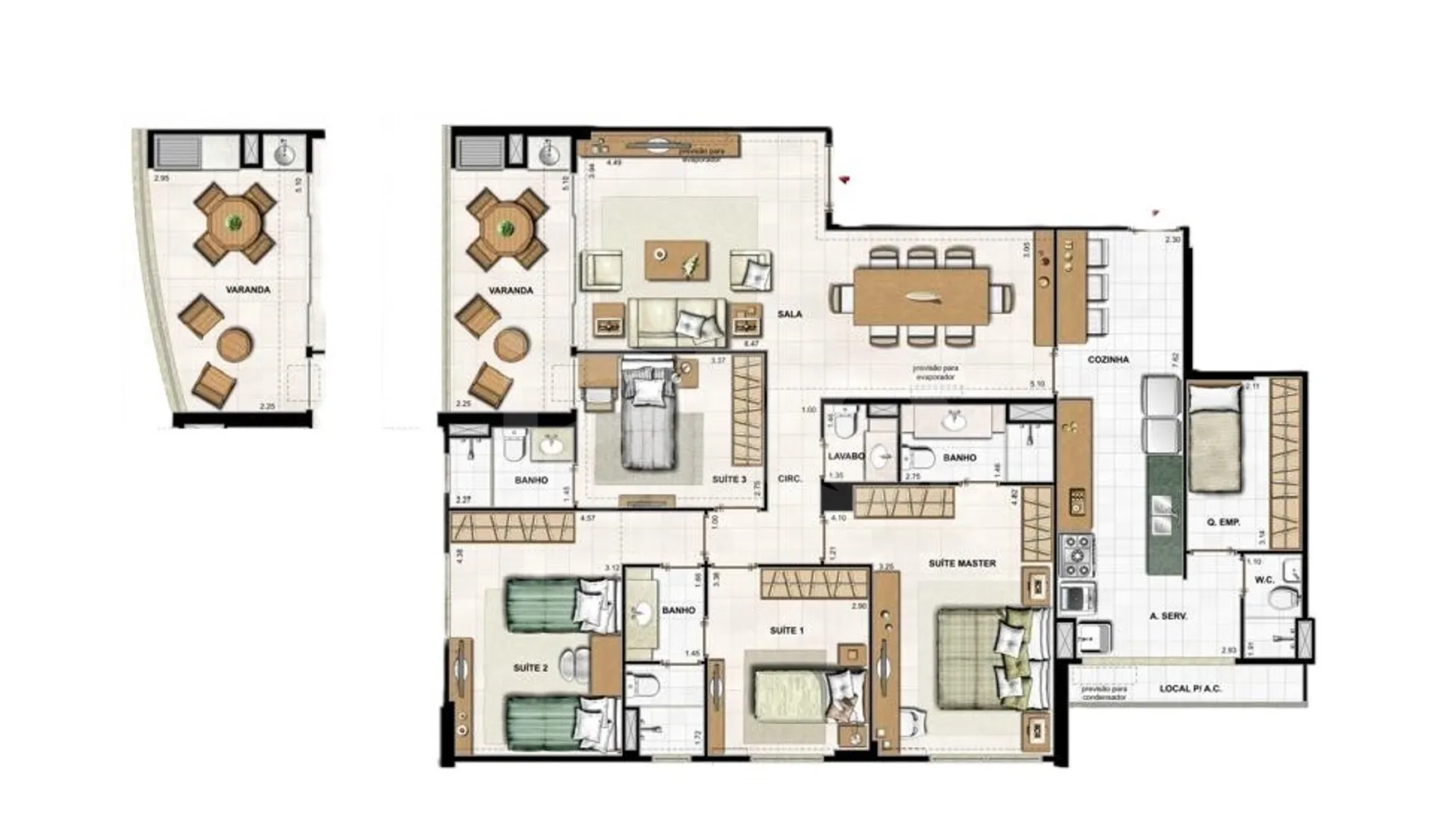 Planta — Apartamento 145,62 m²