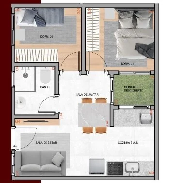 Planta — Apartamento 40 m²