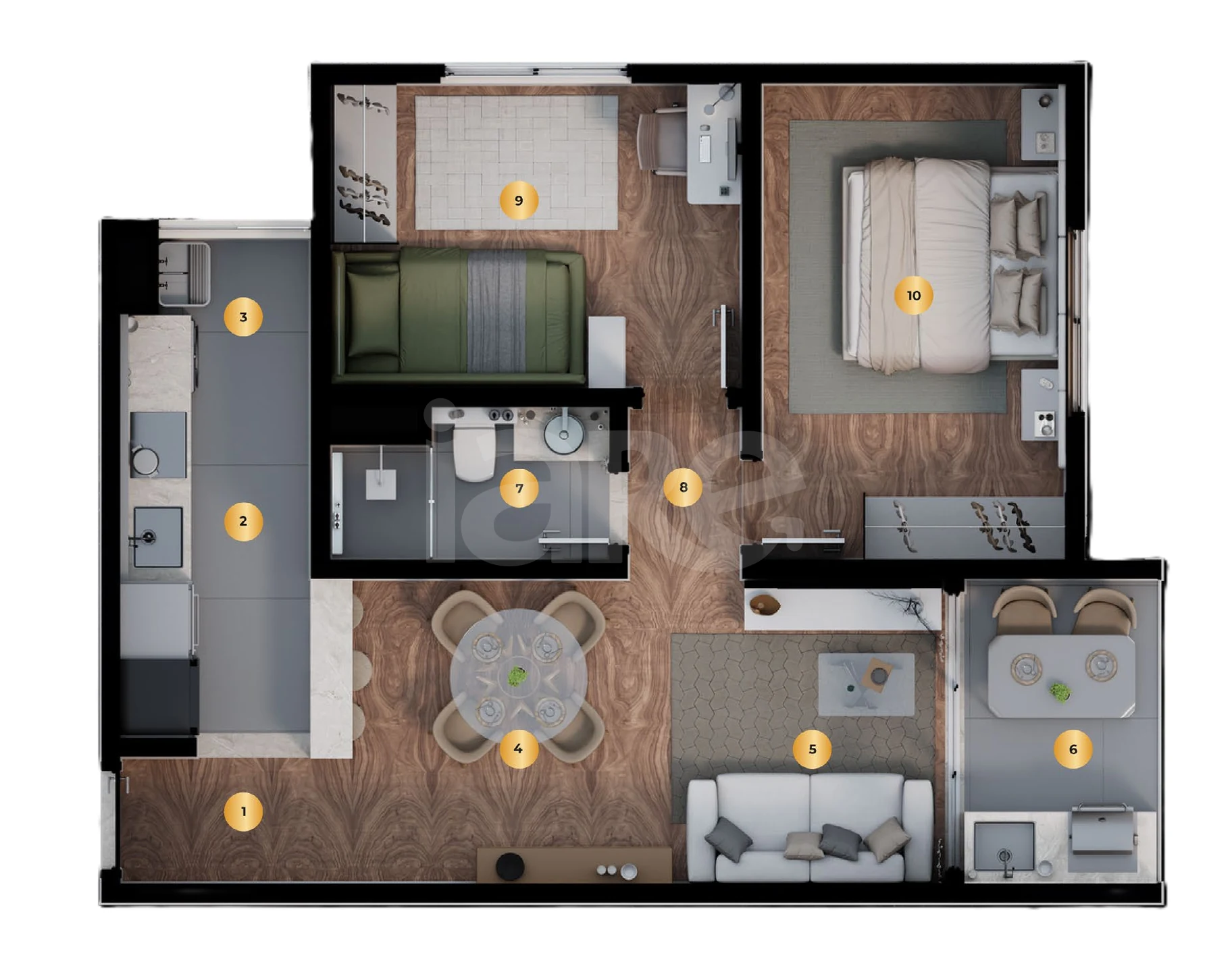 Planta — Apartamento 49,78 m²