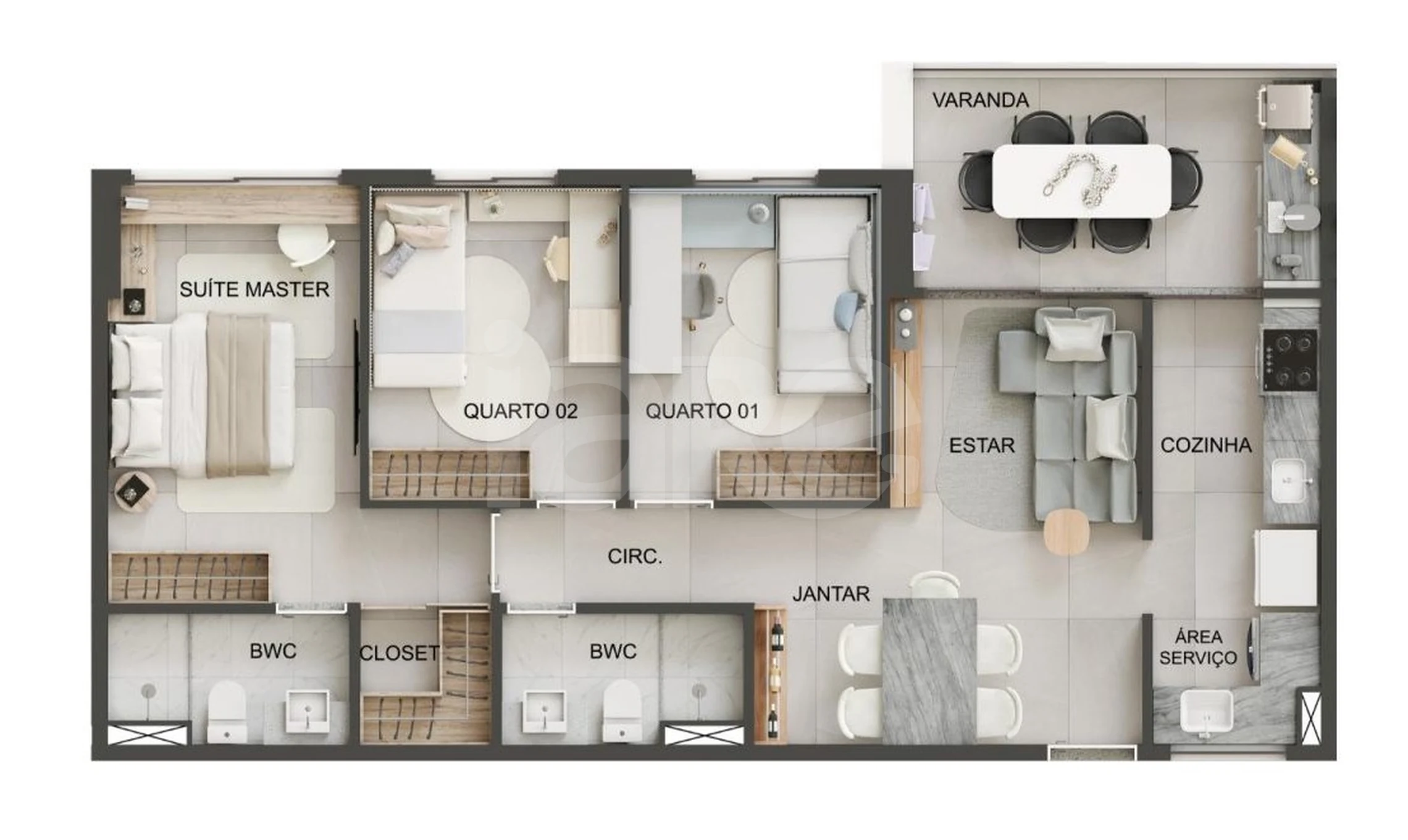 Planta — Apartamento 70,15 m²