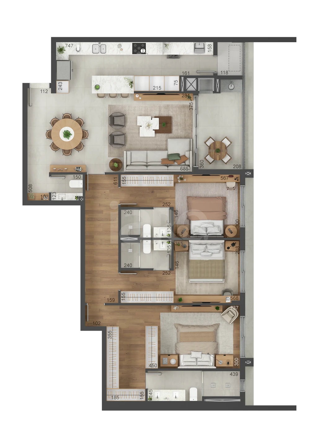 Planta — Apartamento 151,62 m²