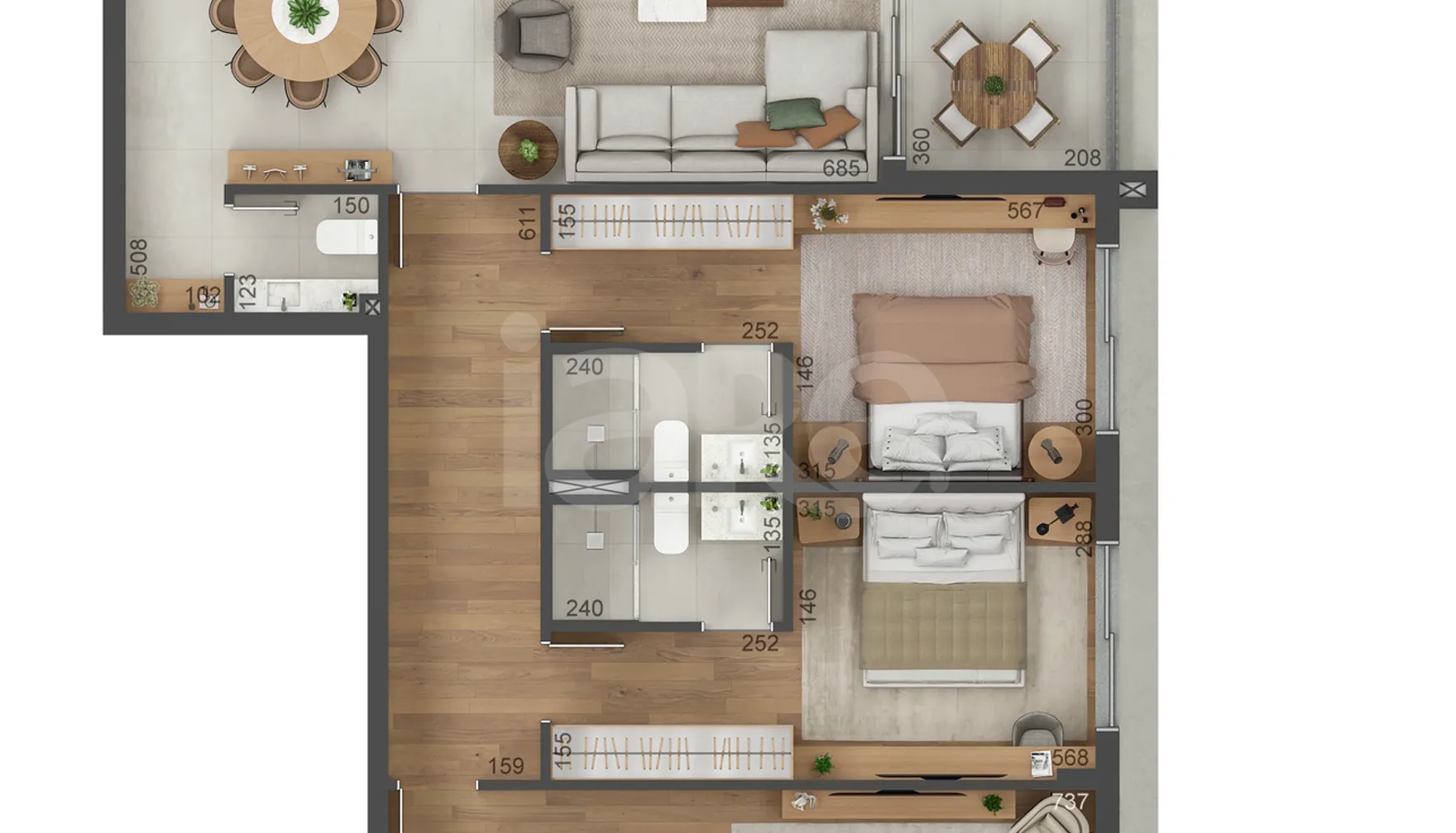 Planta — Apartamento 151,62 m²