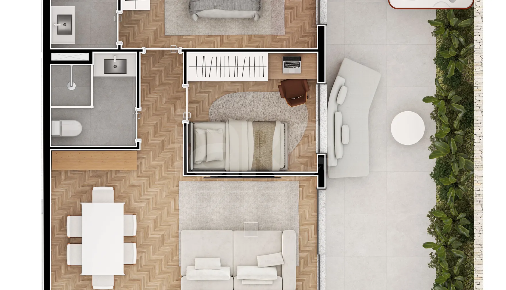 Planta — Garden 98,64 m²