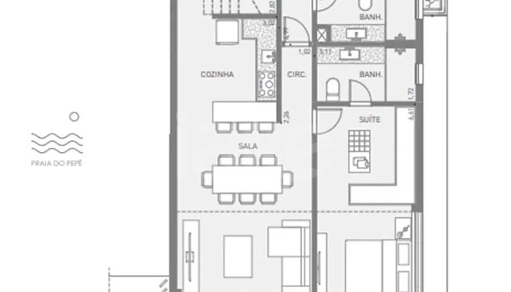 Planta — Cobertura Duplex 265,9 m²
