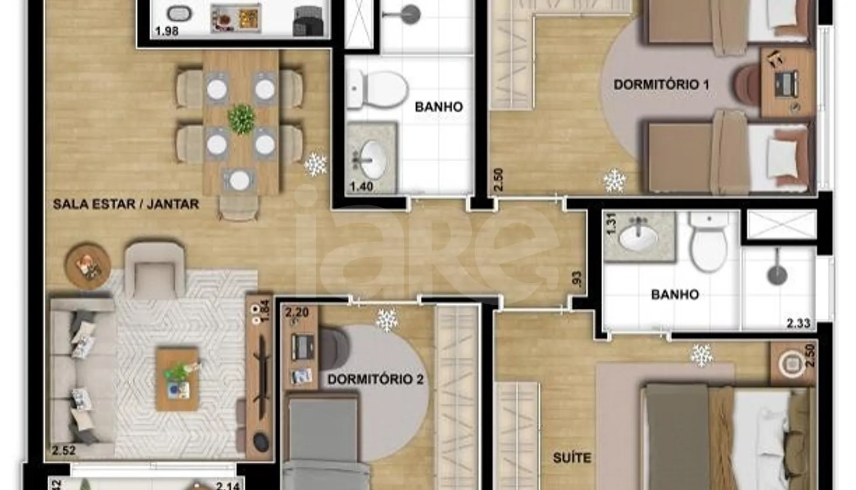 Planta — Apartamento 86,41 m²