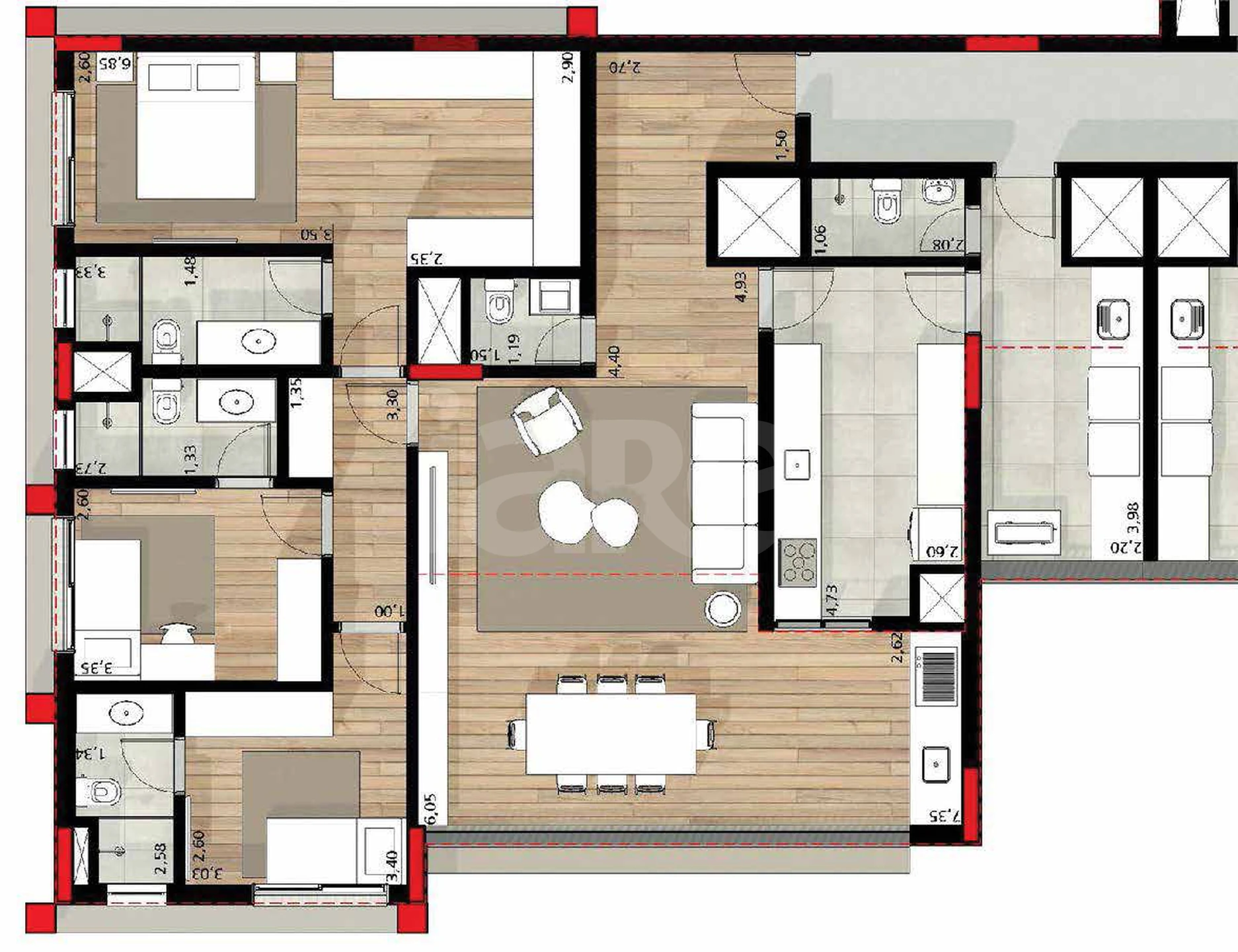 Planta — Garden 128,87 m²