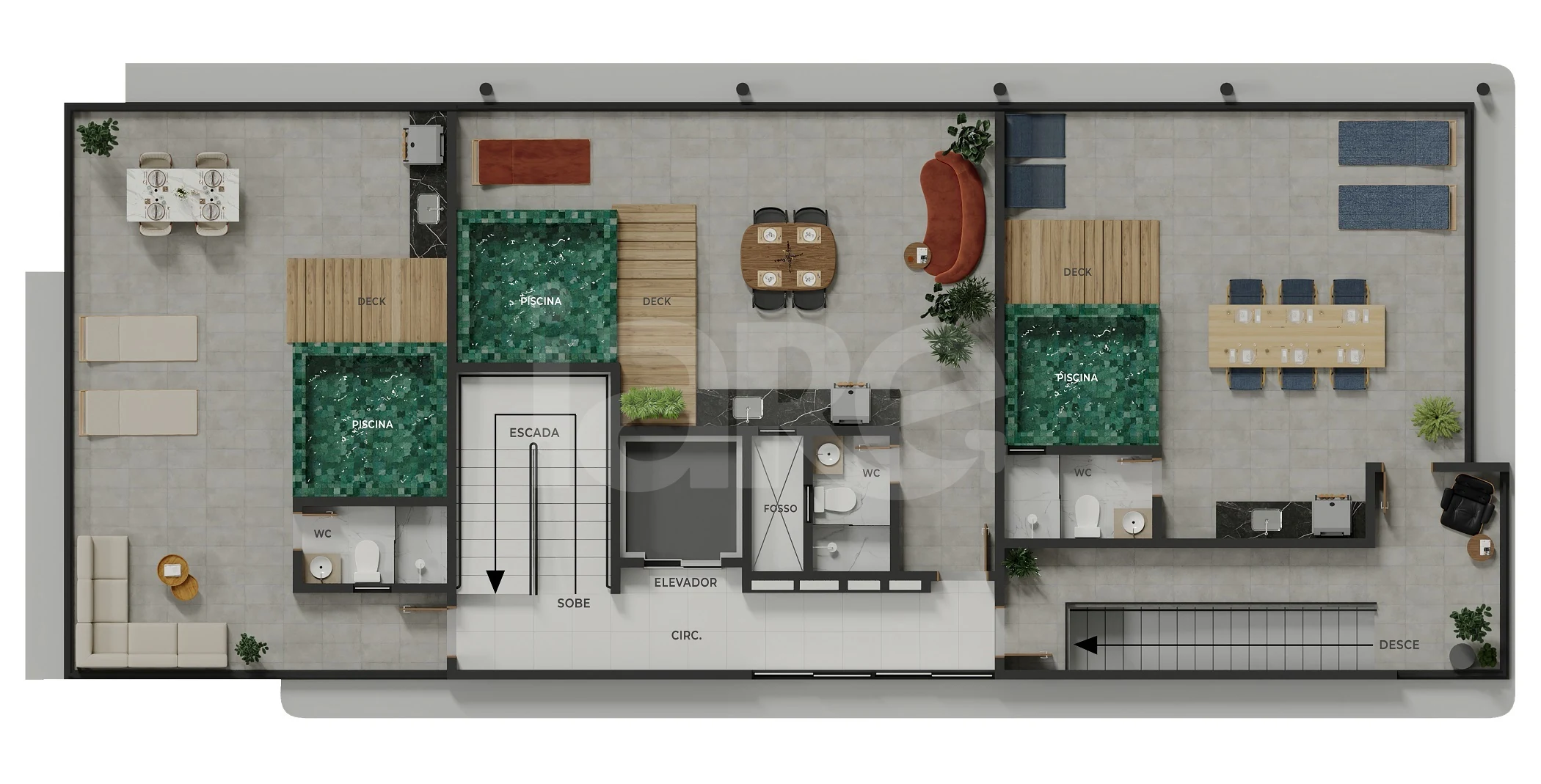 Planta — Pavimento cobertura