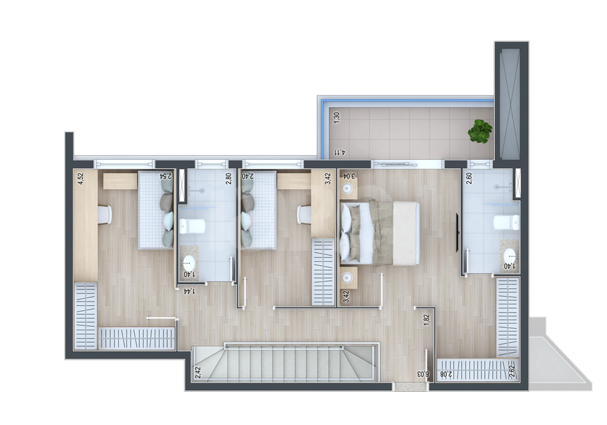 Planta — Cobertura Duplex 140,07 m²