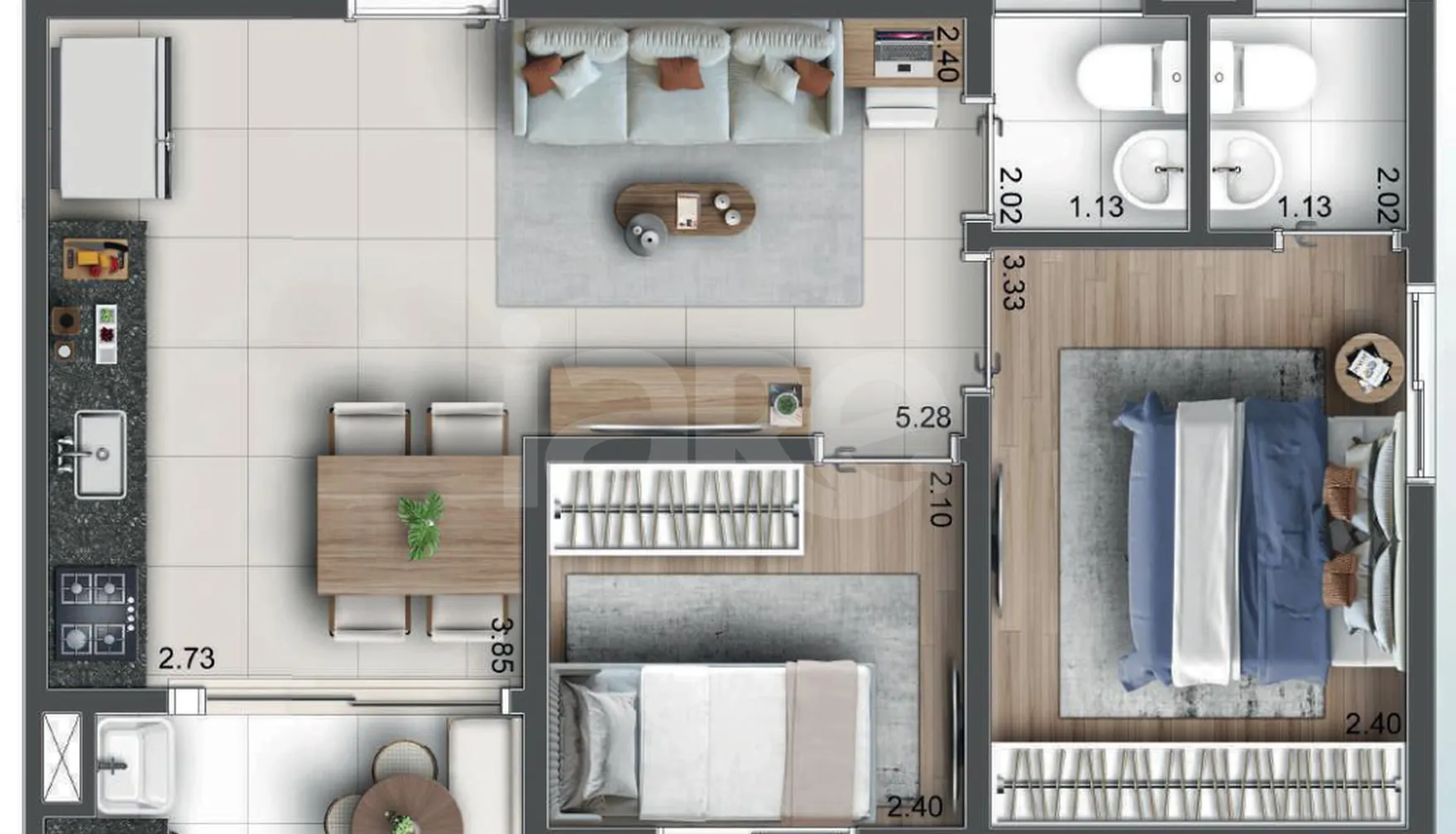 Planta — Garden 59 m²