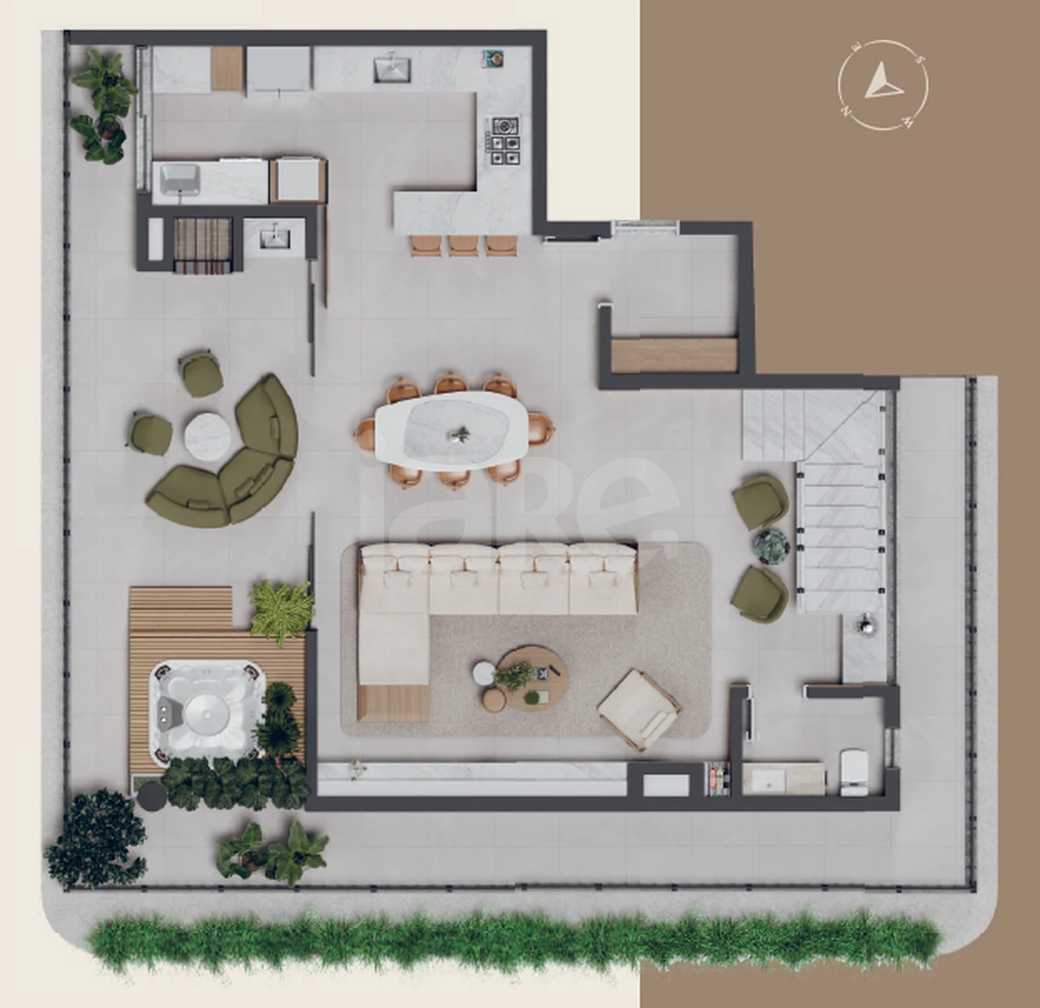 Planta — Cobertura Duplex 205,96 m²