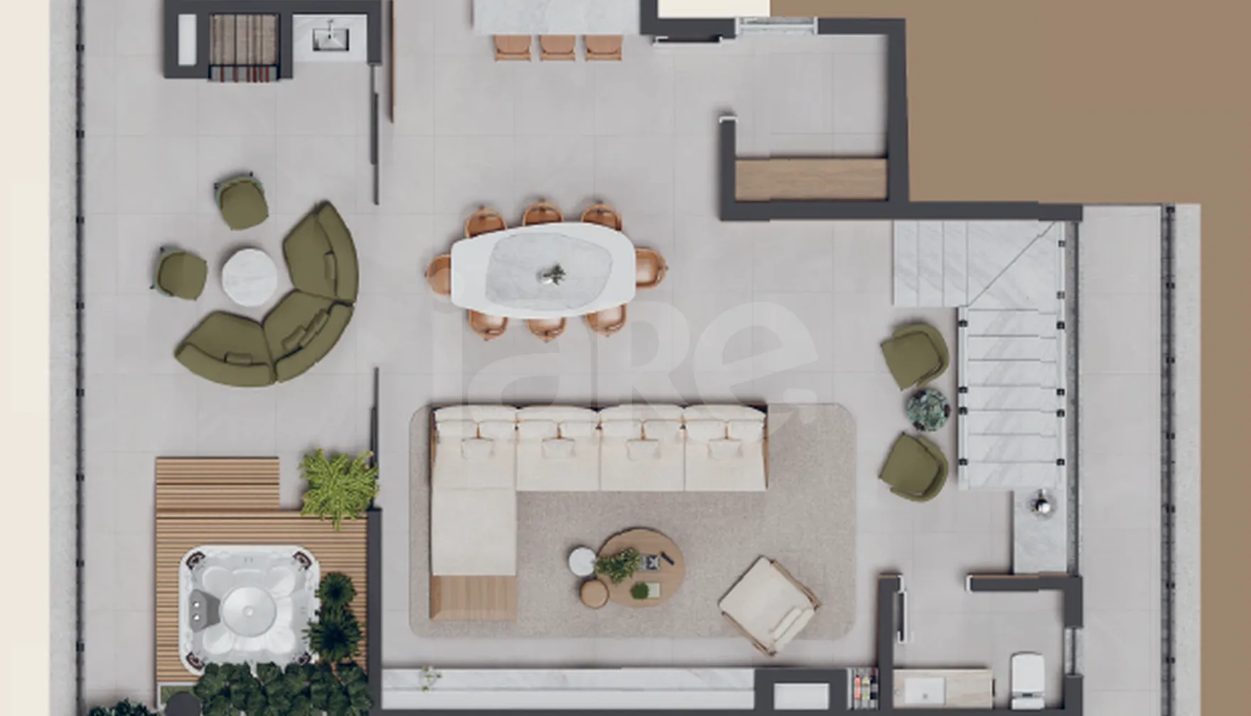 Planta — Cobertura Duplex 205,96 m²