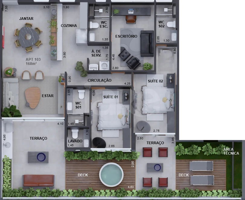 Planta — Garden 168,03 m²