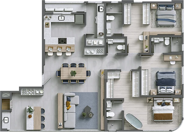 Planta — Apartamento 135,88 m²