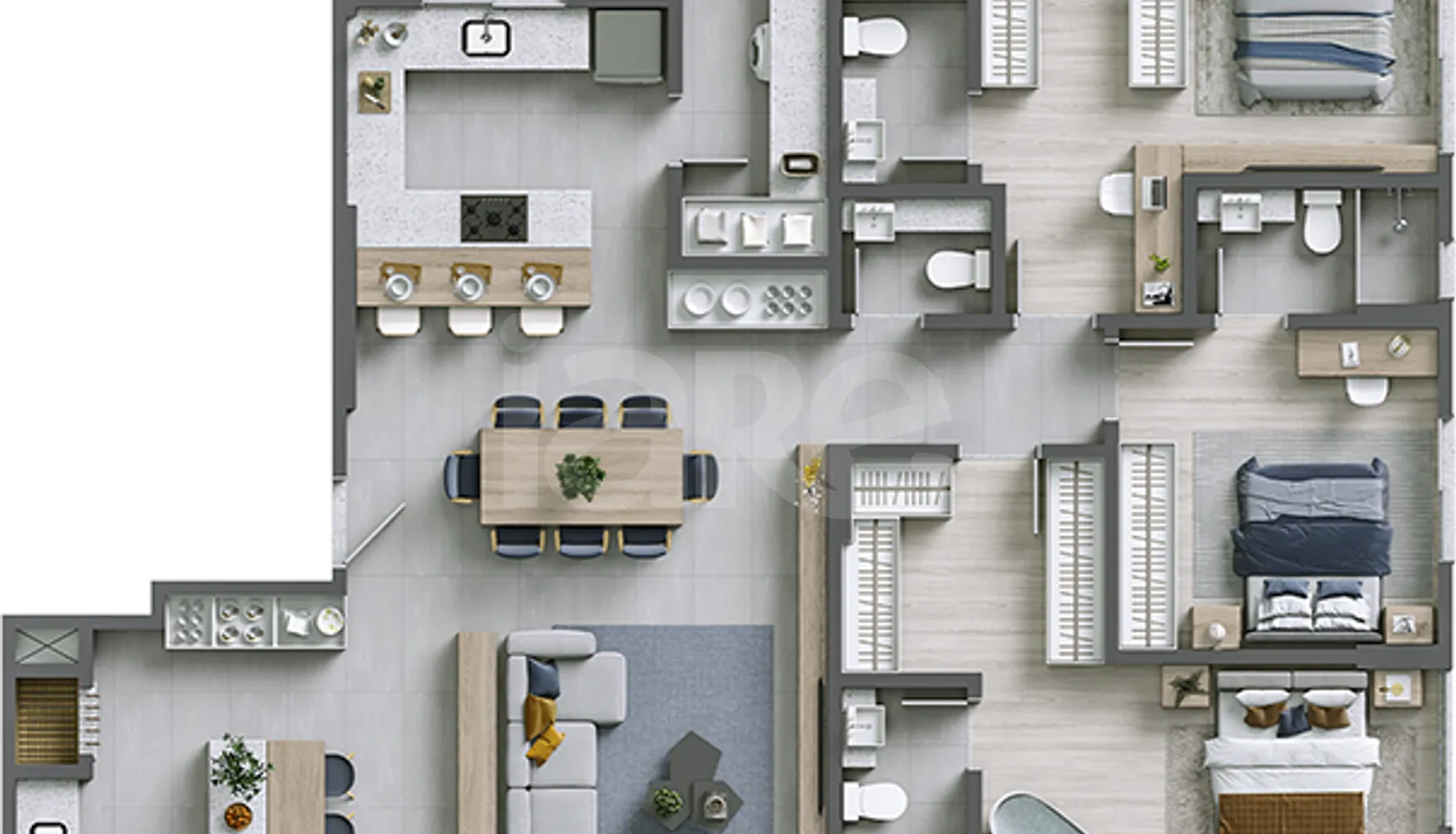 Planta — Apartamento 135,88 m²