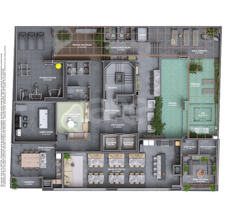 Planta — Pavimento lazer